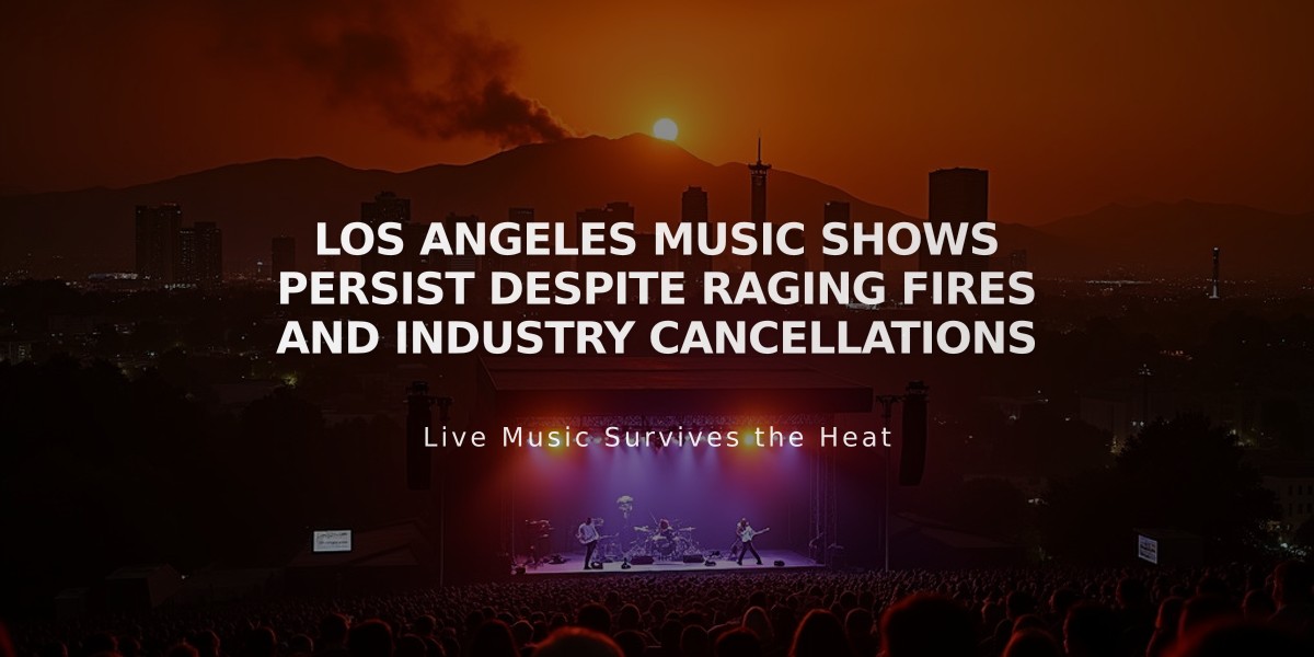 Los Angeles Music Shows Persist Despite Raging Fires and Industry Cancellations