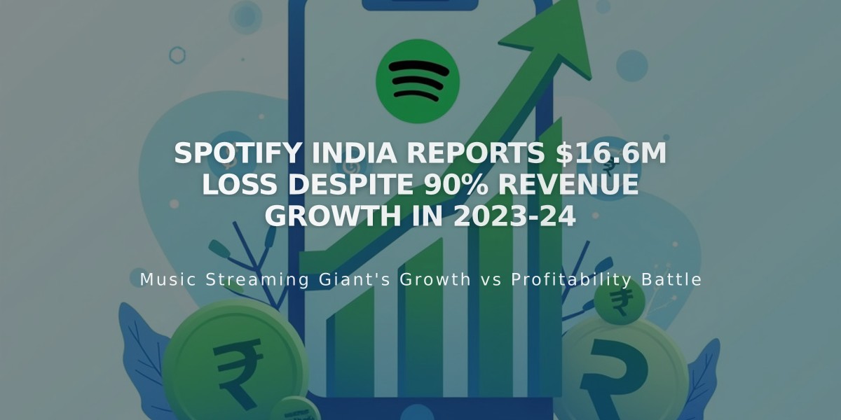 Spotify India Reports $16.6M Loss Despite 90% Revenue Growth in 2023-24