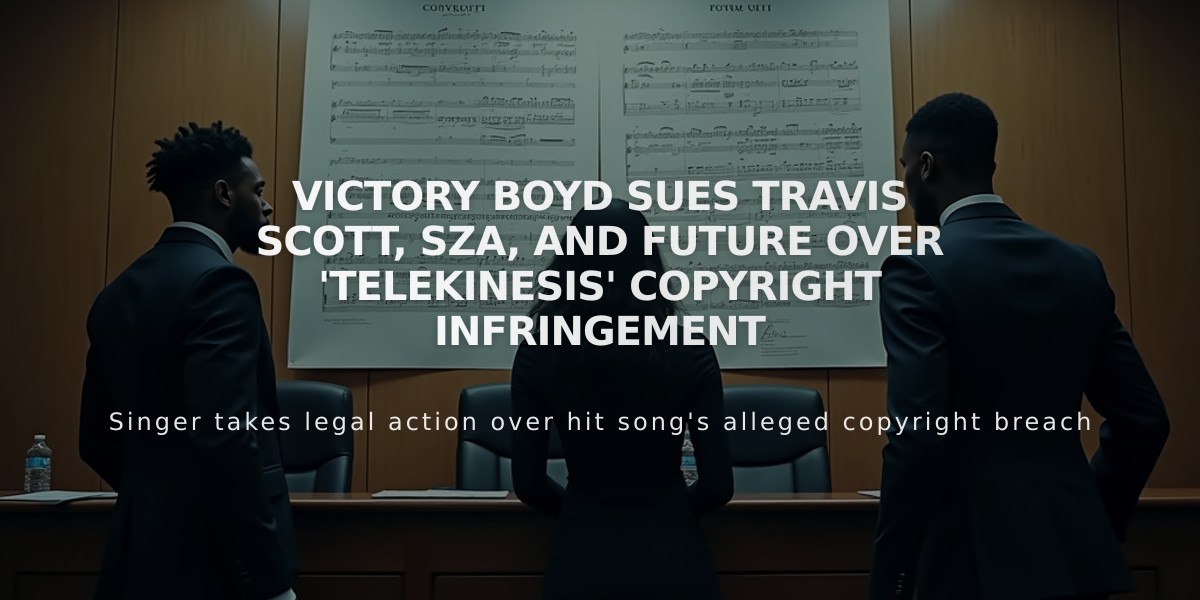 Victory Boyd Sues Travis Scott, SZA, and Future Over 'Telekinesis' Copyright Infringement