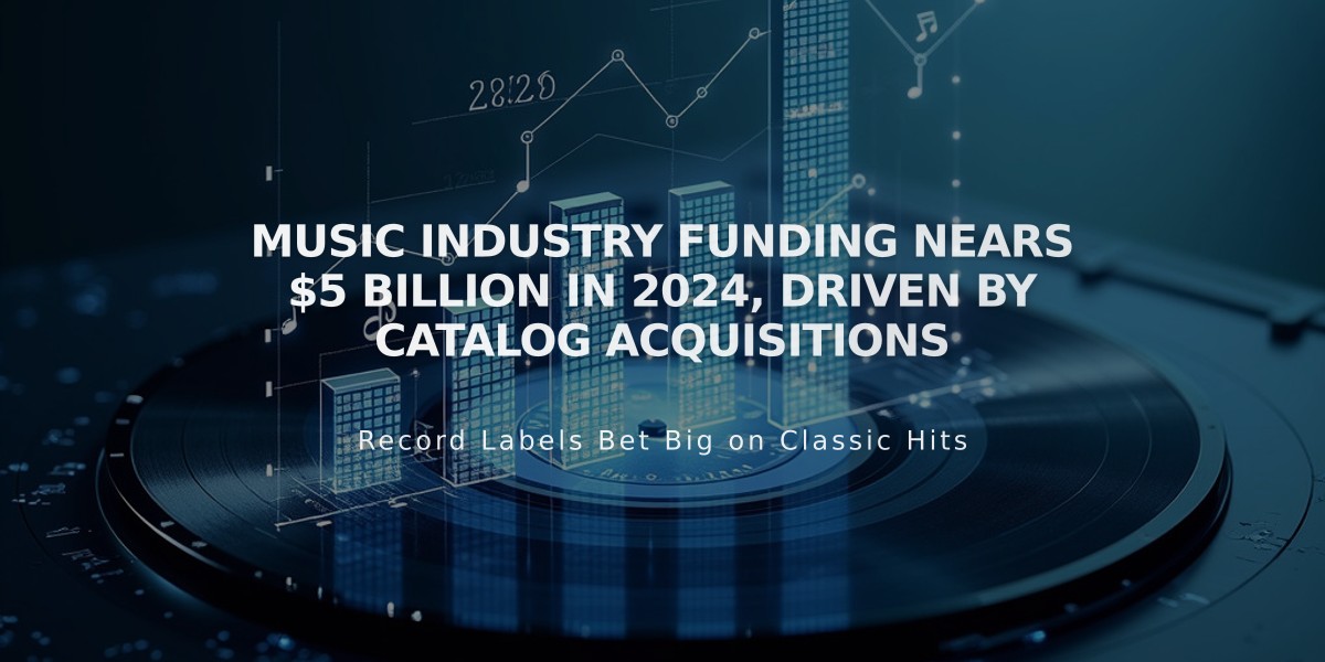 Music Industry Funding Nears $5 Billion in 2024, Driven by Catalog Acquisitions