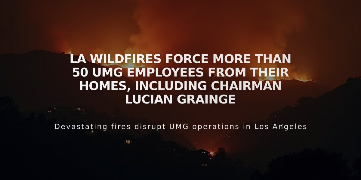 LA Wildfires Force More Than 50 UMG Employees From Their Homes, Including Chairman Lucian Grainge