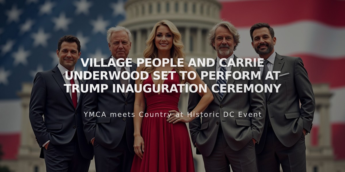 Village People and Carrie Underwood Set to Perform at Trump Inauguration Ceremony