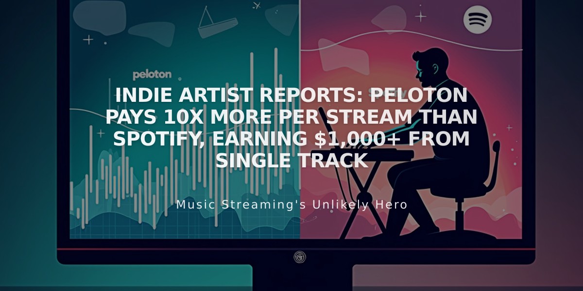 Indie Artist Reports: Peloton Pays 10x More per Stream Than Spotify, Earning $1,000+ From Single Track