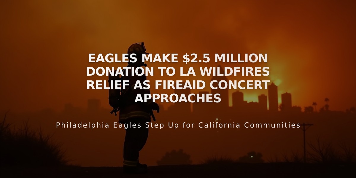 Eagles Make $2.5 Million Donation to LA Wildfires Relief as FireAid Concert Approaches