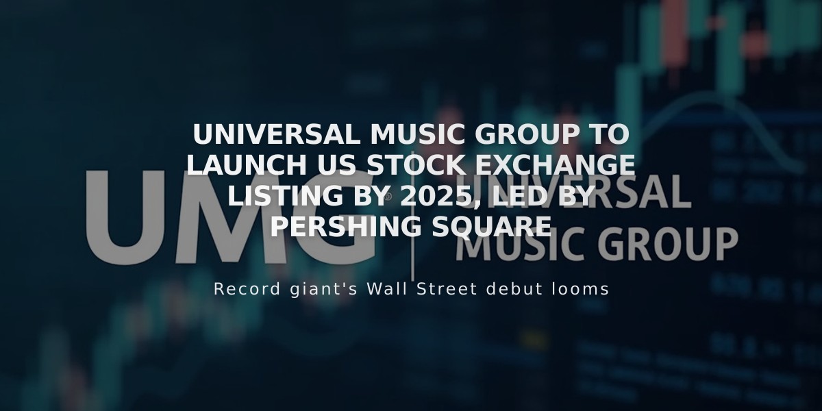 Universal Music Group to Launch US Stock Exchange Listing by 2025, Led by Pershing Square