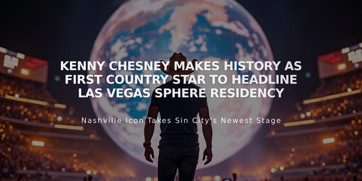 Kenny Chesney Makes History as First Country Star to Headline Las Vegas Sphere Residency