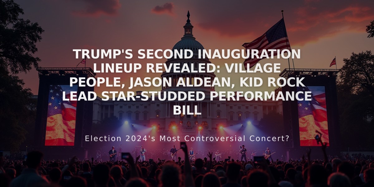 Trump's Second Inauguration Lineup Revealed: Village People, Jason Aldean, Kid Rock Lead Star-Studded Performance Bill