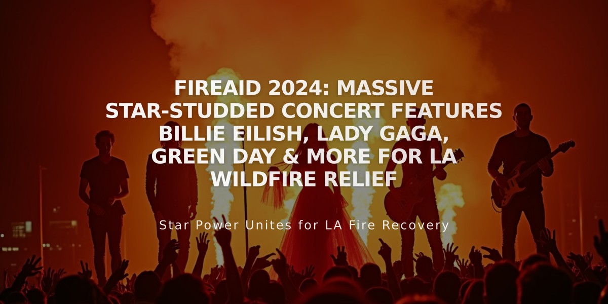 FireAid 2024: Massive Star-Studded Concert Features Billie Eilish, Lady Gaga, Green Day & More for LA Wildfire Relief