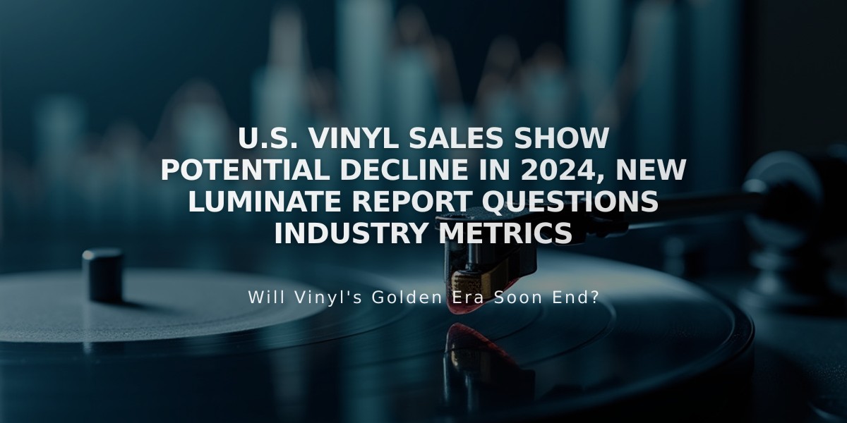 U.S. Vinyl Sales Show Potential Decline in 2024, New Luminate Report Questions Industry Metrics