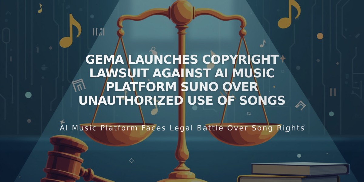 GEMA Launches Copyright Lawsuit Against AI Music Platform Suno Over Unauthorized Use of Songs