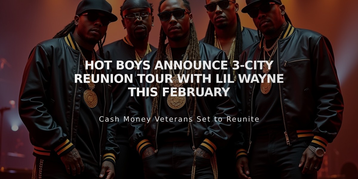 Hot Boys Announce 3-City Reunion Tour with Lil Wayne This February