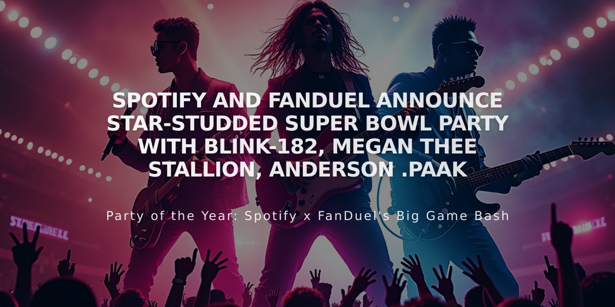 Spotify and FanDuel Announce Star-Studded Super Bowl Party with Blink-182, Megan Thee Stallion, Anderson .Paak