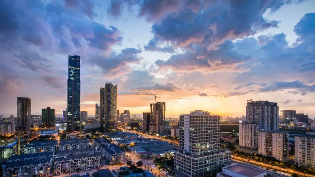 Manila skyline during golden hour.