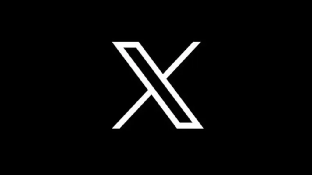 X (Twitter) logo, black background