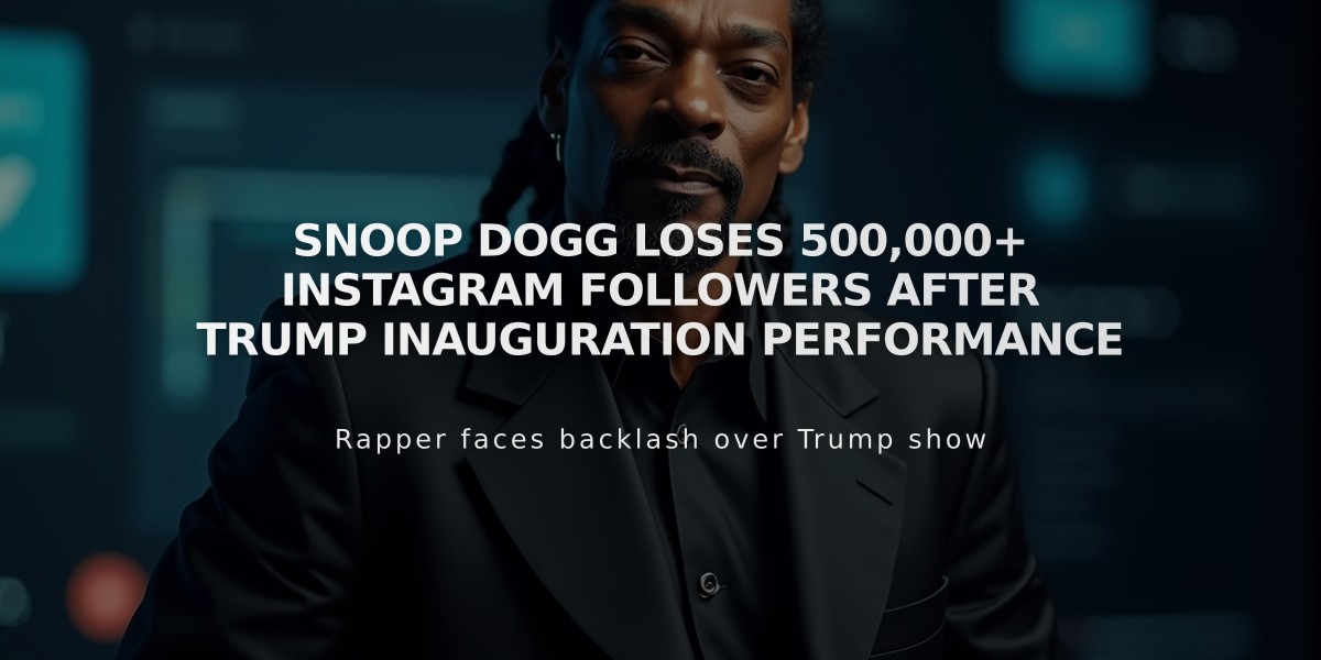 Snoop Dogg Loses 500,000+ Instagram Followers After Trump Inauguration Performance