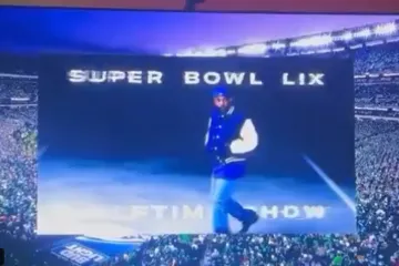 Kendrick Lamar performing at Super Bowl