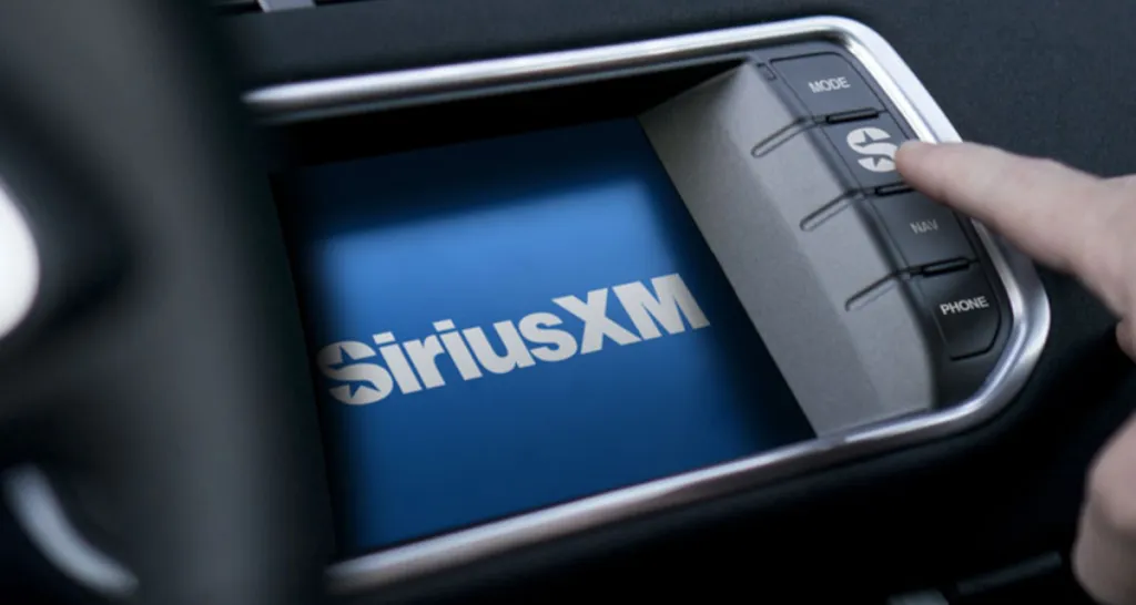 SiriusXM display in car dashboard