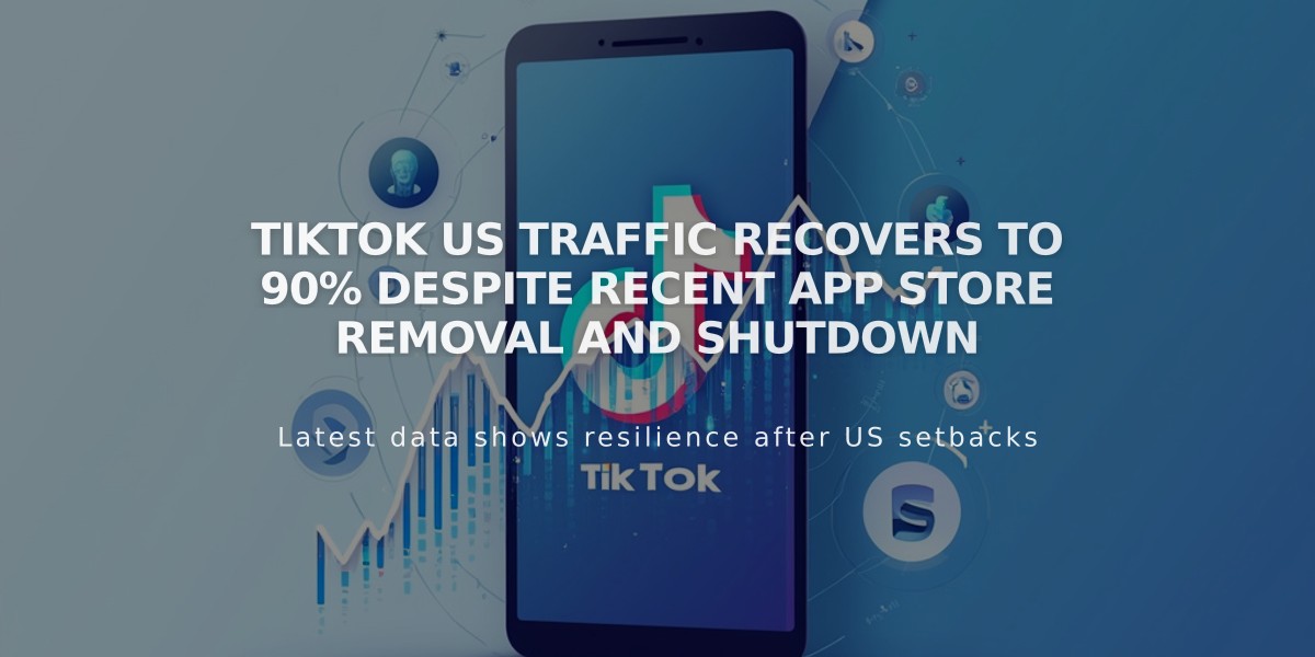 TikTok US Traffic Recovers to 90% Despite Recent App Store Removal and Shutdown