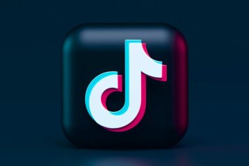 White TikTok logo on dark background