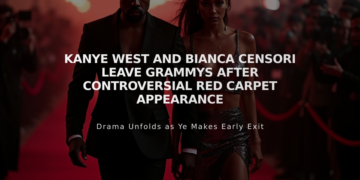 Kanye West and Bianca Censori Leave Grammys After Controversial Red Carpet Appearance