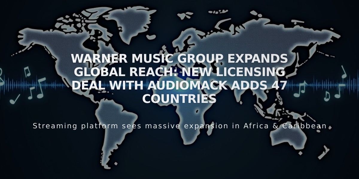 Warner Music Group Expands Global Reach: New Licensing Deal with Audiomack Adds 47 Countries