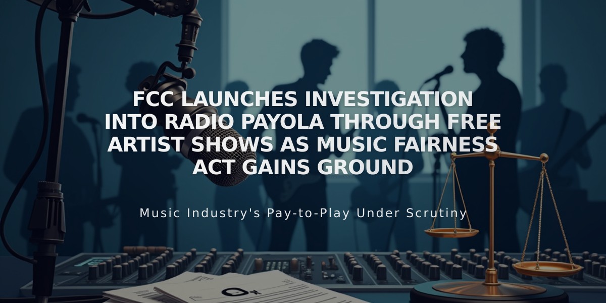 FCC Launches Investigation Into Radio Payola Through Free Artist Shows as Music Fairness Act Gains Ground