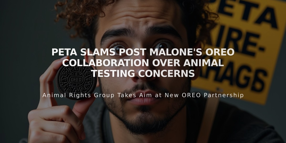 PETA Slams Post Malone's OREO Collaboration Over Animal Testing Concerns