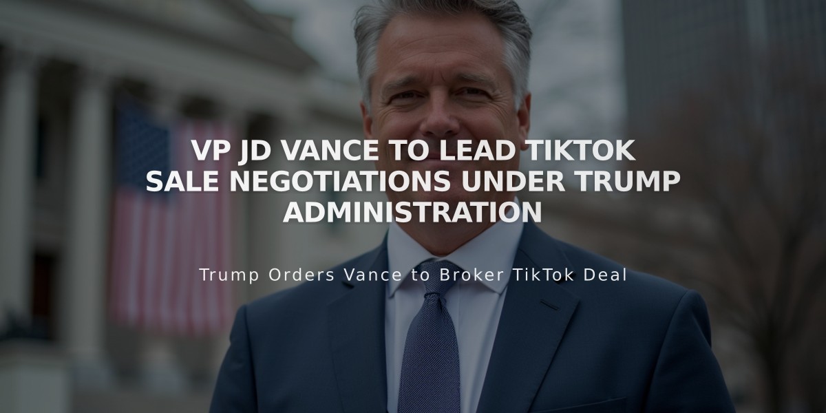 VP JD Vance to Lead TikTok Sale Negotiations Under Trump Administration