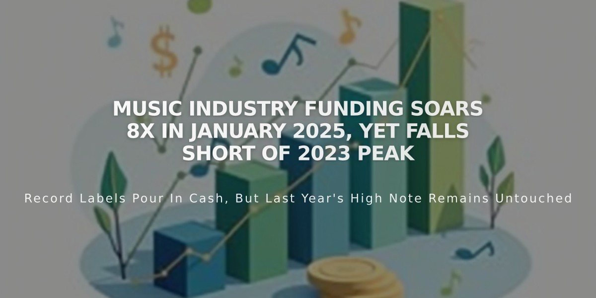 Music Industry Funding Soars 8X in January 2025, Yet Falls Short of 2023 Peak