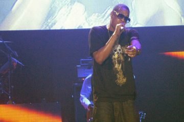 Jay-Z performing on stage