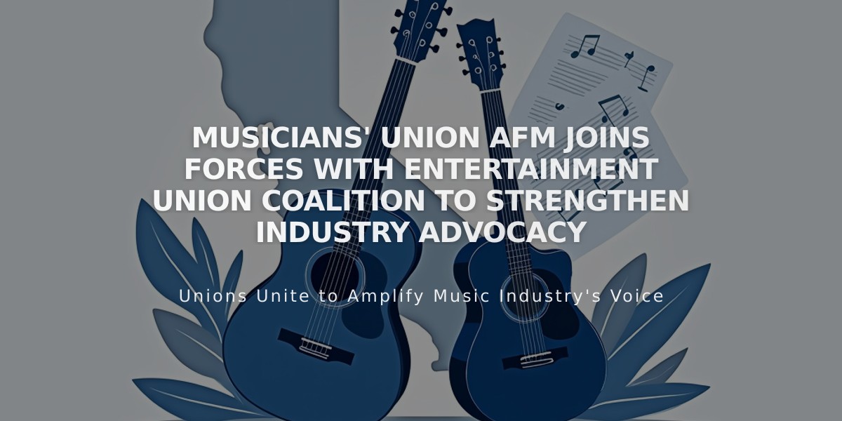 Musicians' Union AFM Joins Forces with Entertainment Union Coalition to Strengthen Industry Advocacy