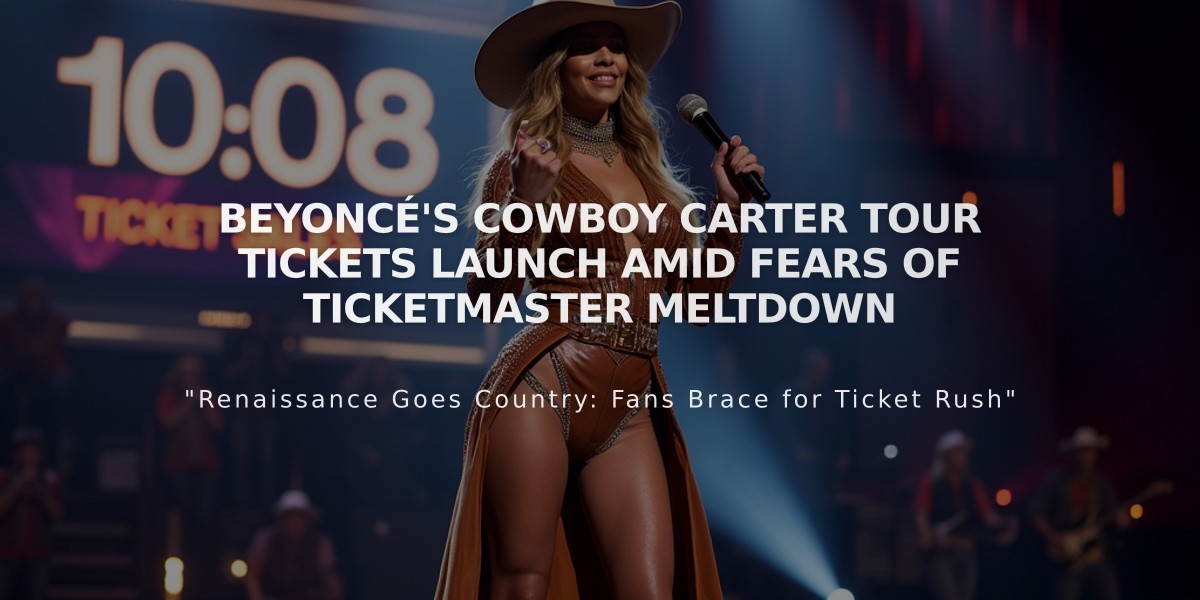 Beyoncé's Cowboy Carter Tour Tickets Launch Amid Fears of Ticketmaster Meltdown