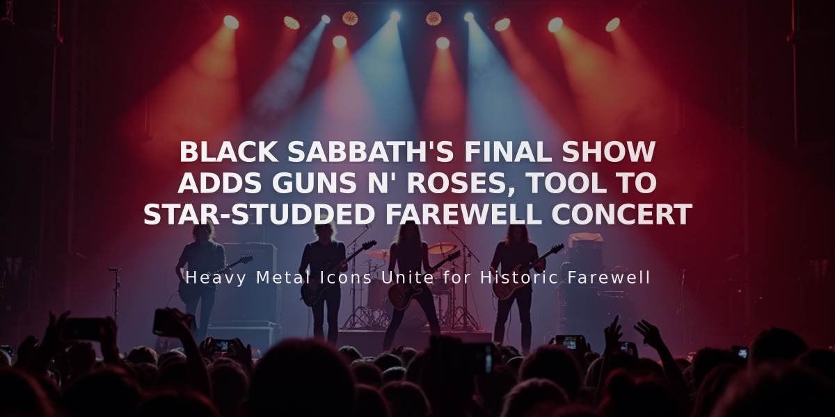 Black Sabbath's Final Show Adds Guns N' Roses, Tool to Star-Studded Farewell Concert