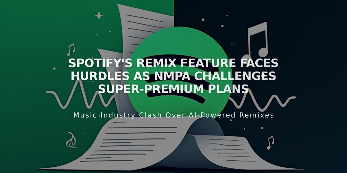 Spotify's Remix Feature Faces Hurdles as NMPA Challenges Super-Premium Plans