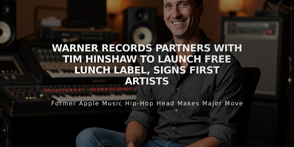 Warner Records Partners with Tim Hinshaw to Launch Free Lunch Label, Signs First Artists