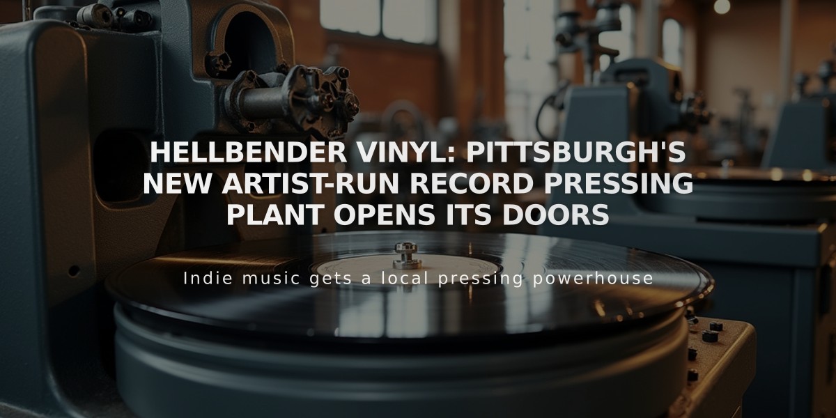 Hellbender Vinyl: Pittsburgh's New Artist-Run Record Pressing Plant Opens Its Doors