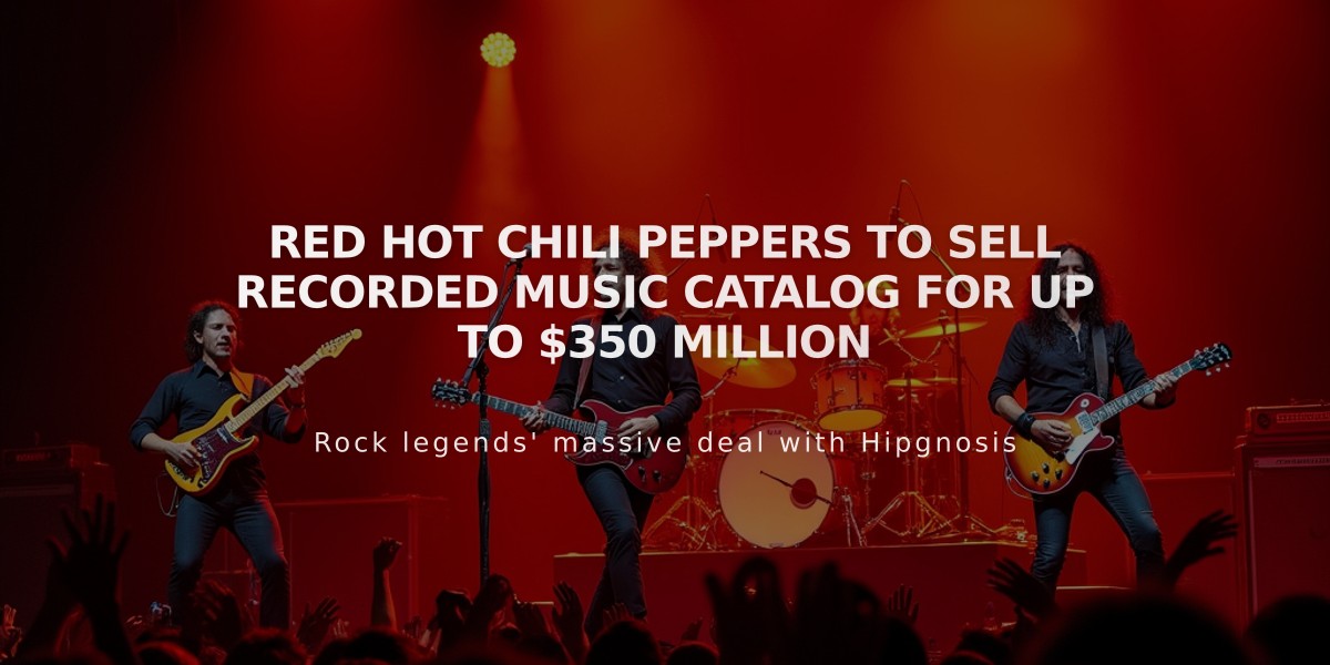 Red Hot Chili Peppers to Sell Recorded Music Catalog for Up to $350 Million