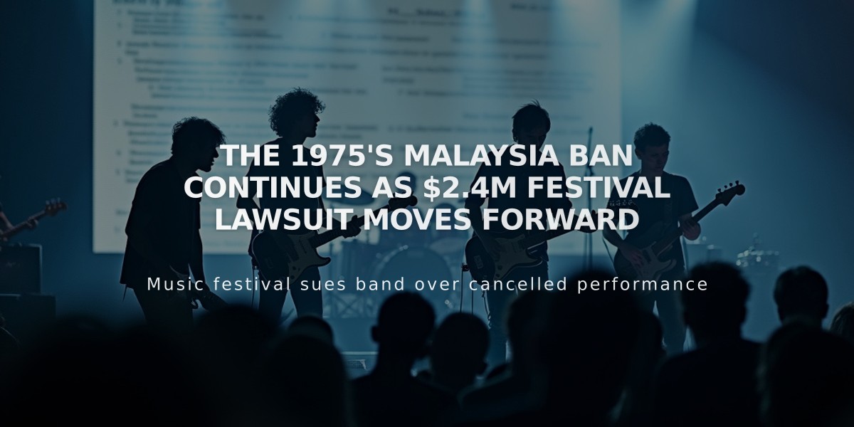 The 1975's Malaysia Ban Continues as $2.4M Festival Lawsuit Moves Forward