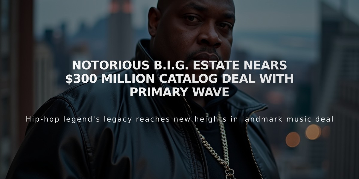 Notorious B.I.G. Estate Nears $300 Million Catalog Deal with Primary Wave