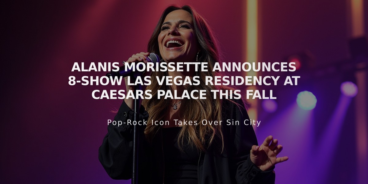 Alanis Morissette Announces 8-Show Las Vegas Residency at Caesars Palace This Fall