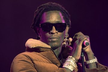 Young Thug wearing brown coat