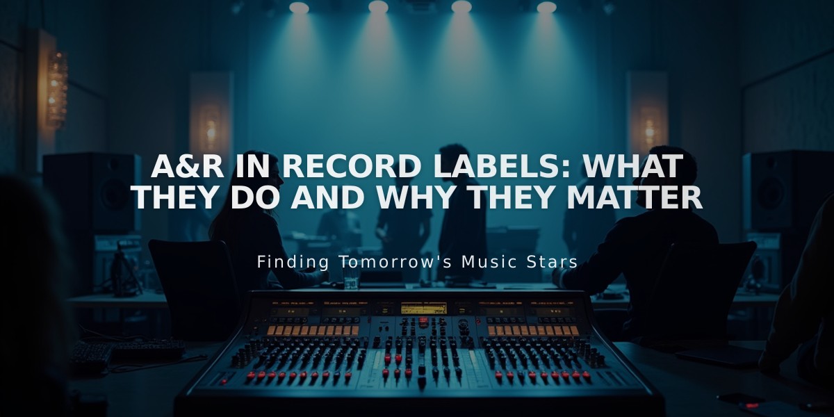 A&R in Record Labels: What They Do and Why They Matter