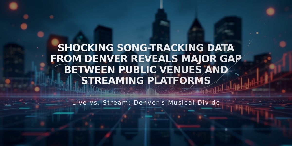 Shocking Song-Tracking Data from Denver Reveals Major Gap Between Public Venues and Streaming Platforms