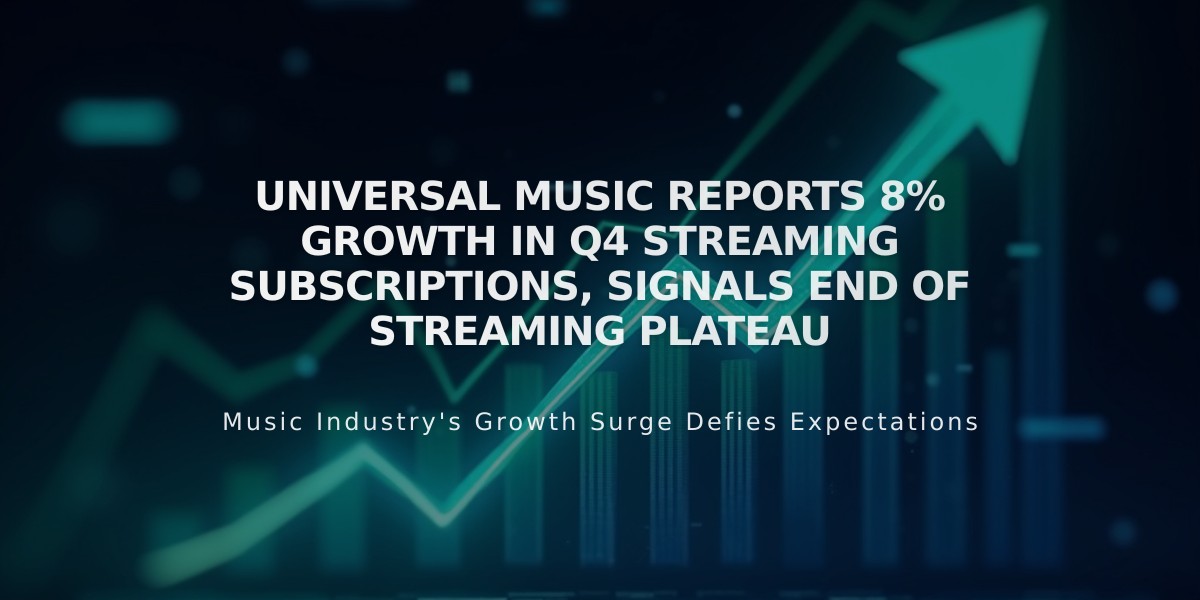 Universal Music Reports 8% Growth in Q4 Streaming Subscriptions, Signals End of Streaming Plateau