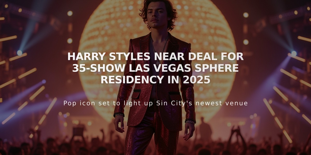 Harry Styles Near Deal for 35-Show Las Vegas Sphere Residency in 2025