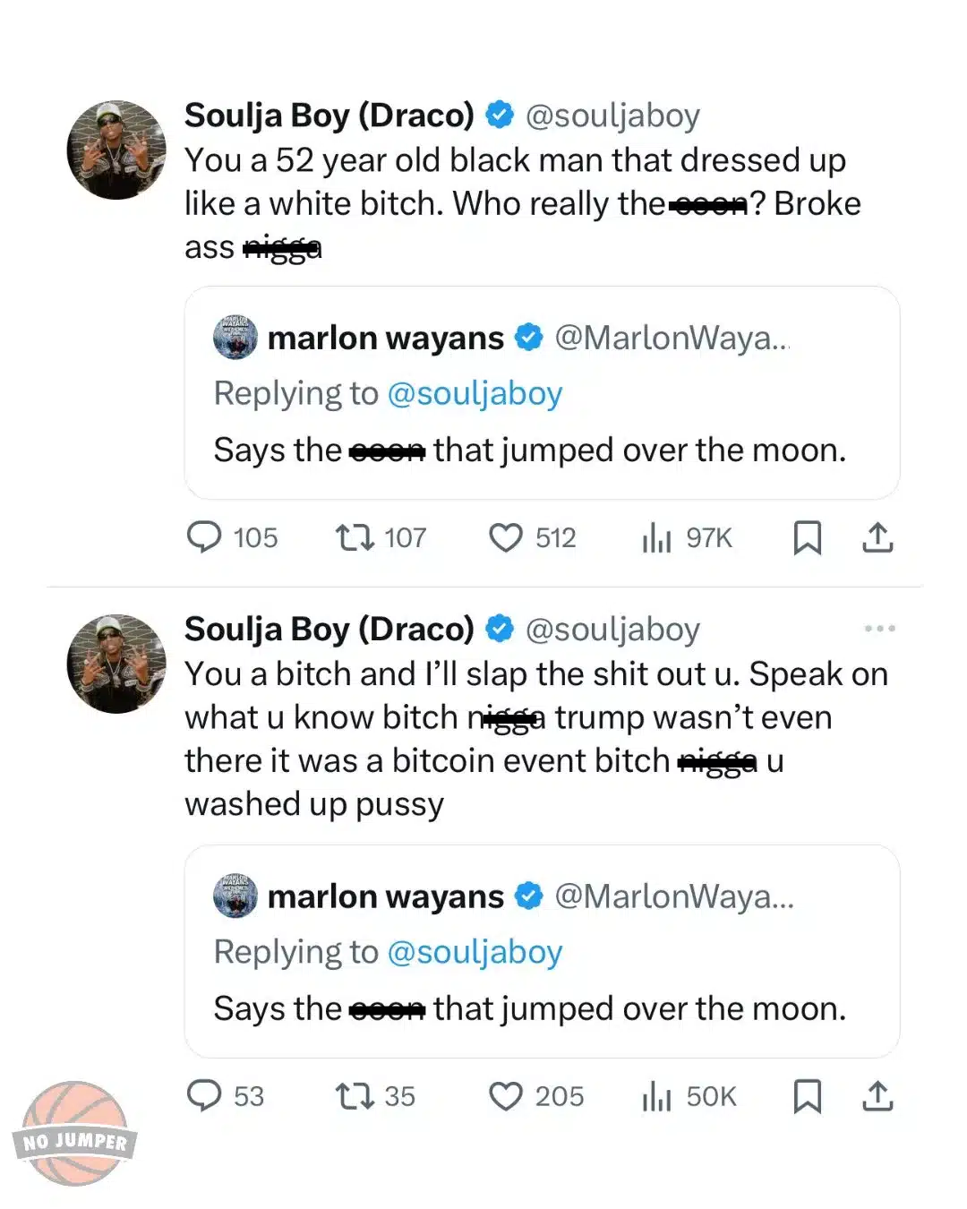 Marlon Wayans and Soulja Boy arguing